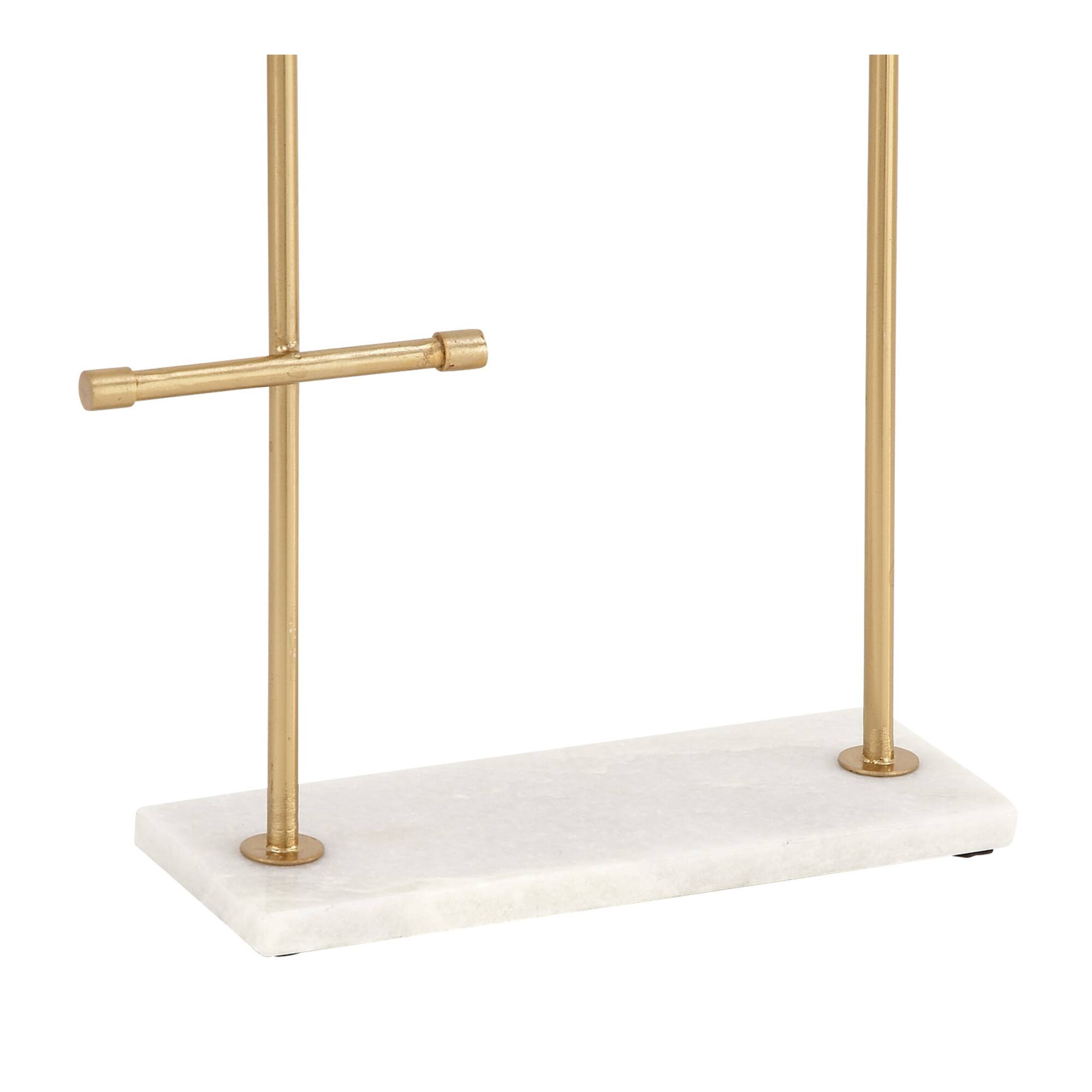 Gold Marble Modern Jewelry Stand, 13" x 12" x 4"